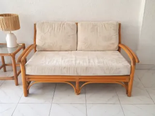 Sofá vintage bambú y caña