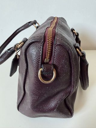 Coach leather handbag in burgundy
