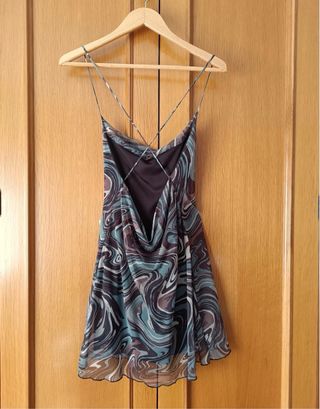 Vestido Mini de Tirantes Estampado