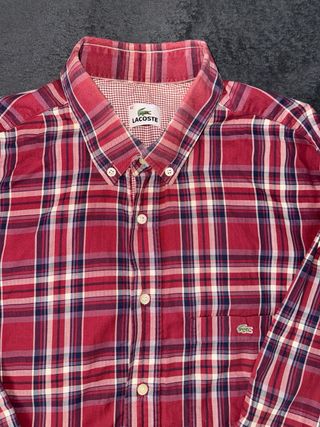 Camisa Lacoste cuadros roja