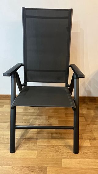 Silla plegable aluminio negra