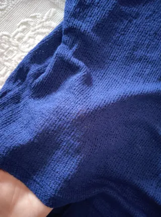 Top azul manga larga