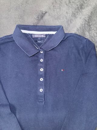 Polo Tommy Hilfiger Manga Larga Azul Talla S