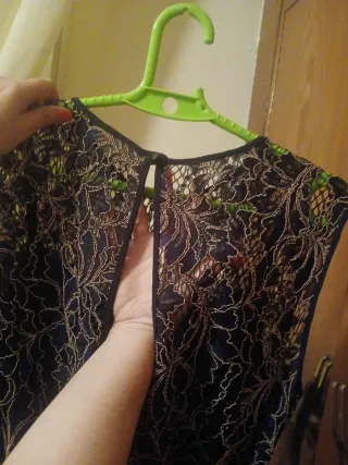 Vestido fiesta negro y dorado