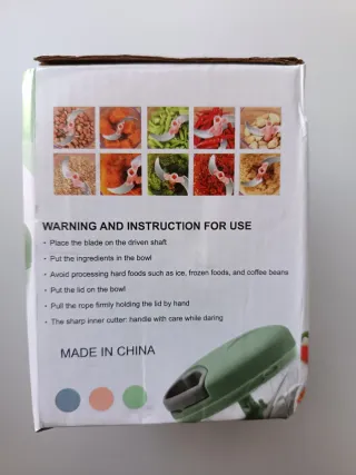 Picadora de alimentos manual con cuerda