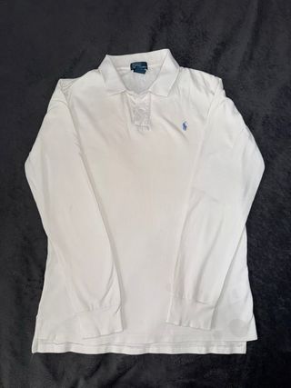Polo Ralph Lauren Manga Larga Blanca