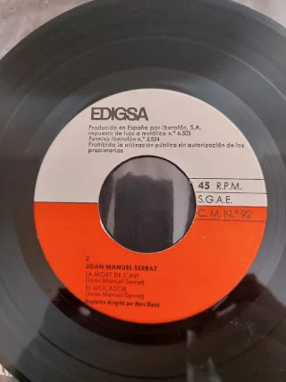 Lote 2 Vinilos EP Joan Manuel Serrat - Edigsa