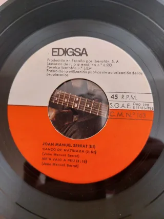 Lote 2 Vinilos EP Joan Manuel Serrat - Edigsa