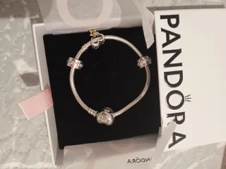 Pulsera Pandora Rosa y Plateada