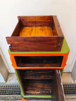 Comodino Legno Massello Primi '900 Stile Pop