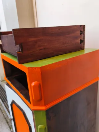 Comodino Legno Massello Primi '900 Stile Pop