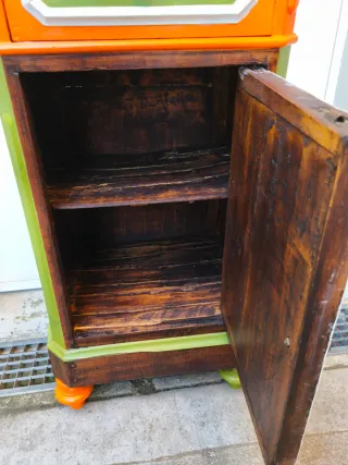 Comodino Legno Massello Primi '900 Stile Pop