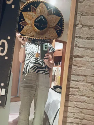 Sombrero Mariachi Mexicano Negro Dorado