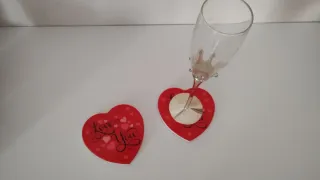 Coppia Sottobicchieri Cuore Love You