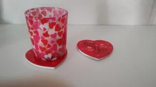 Coppia Sottobicchieri Cuore Love You