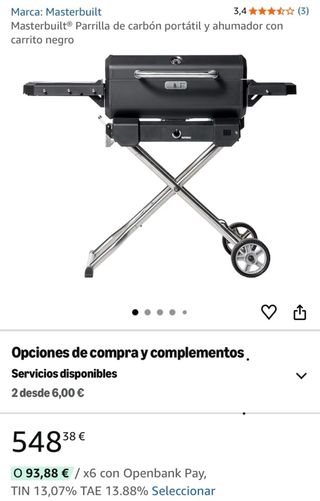 Parrilla Masterbuilt Negra y Plateada