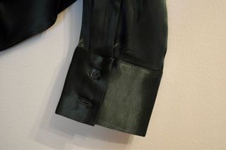 Camisa Zara verde botella drapeada