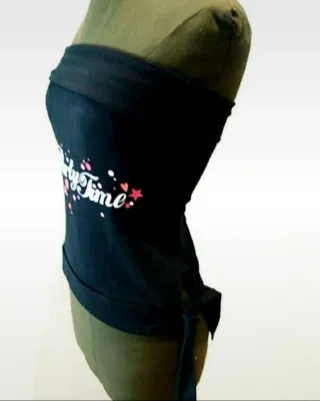 Top Elástico Oysho Talla Única Negro y Rosa