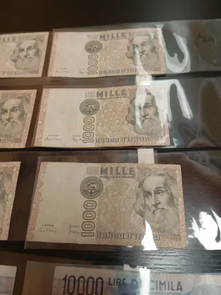 Lote 10 Billetes Italia 1000 y 10000 Liras