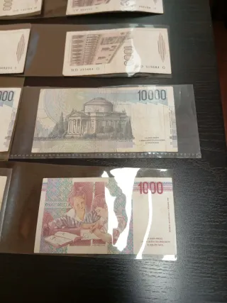 Lote 10 Billetes Italia 1000 y 10000 Liras