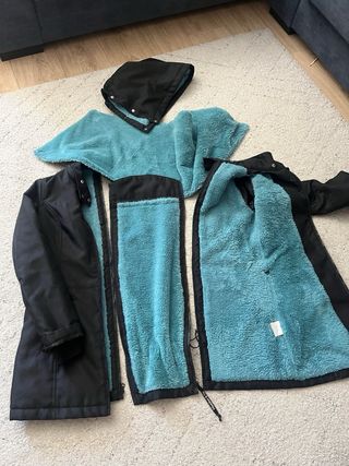 Abrigo Maternidad Wombat&co Negro / turquesa