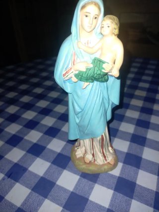 Figuras belén, San José y virgen con niño Olot Ant