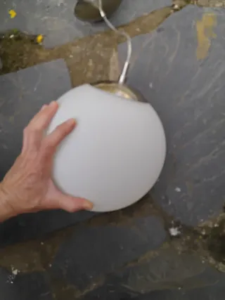 Lámpara colgante esférica cristal y metal