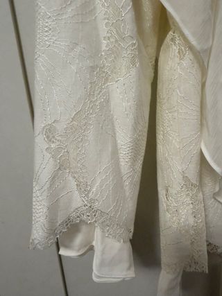 Blusa Massimo Dutti Blanca Encaje