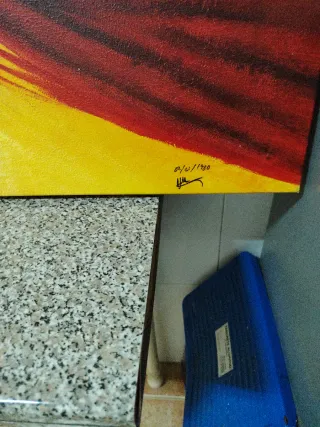 Cuadro al óleo precioso atardecer