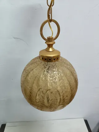 Lámpara cristal texturizado ambar vintage