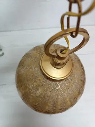 Lámpara cristal texturizado ambar vintage