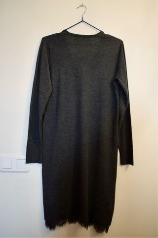 Vestido punto gris Cortefiel