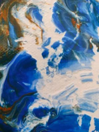 Cuadro abstracto moderno azul y naranja