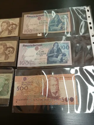 Lote 6 Billetes Portugal Escudos