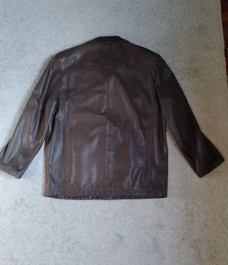 Giacca in pelle uomo marrone vintage