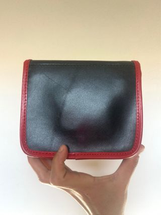 Mini borsa in pelle nera e rossa