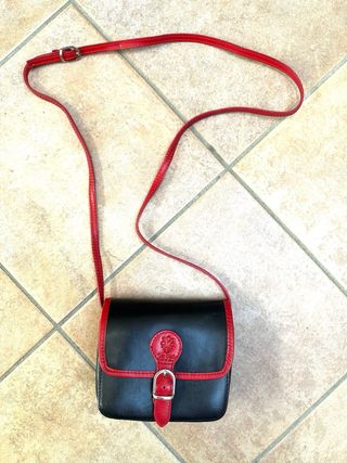 Mini borsa in pelle nera e rossa