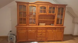 Vitrina Rústica Madera Maciza Cristal