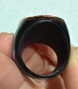 Anello legno e madreperla nero multicolor