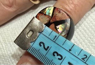 Anello legno e madreperla nero multicolor