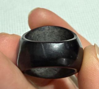 Anello legno e madreperla nero multicolor