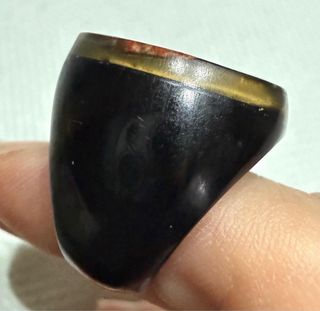 Anello legno e madreperla nero multicolor