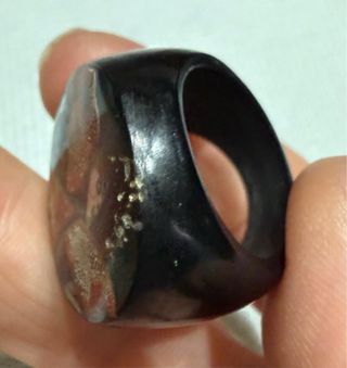 Anello legno e madreperla nero multicolor