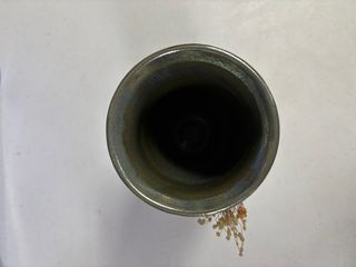 Florero de cerámica azul