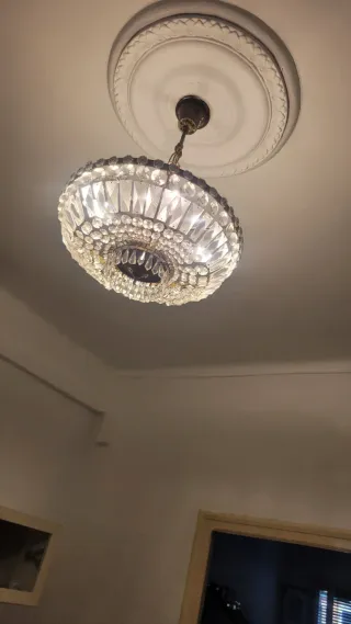 Lámpara de cristal de roca auténtico