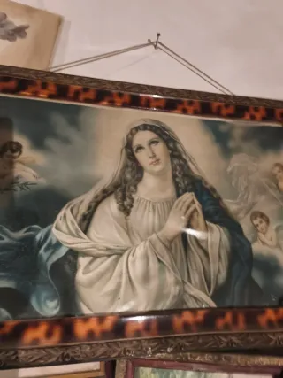 Cuadro Virgen María Marco Carey 85x45cm