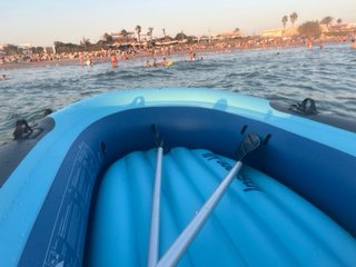 Barca hinchable azul para 3 personas