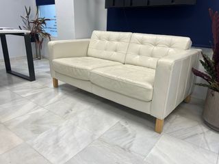 Sofá de piel blanco 2 plazas