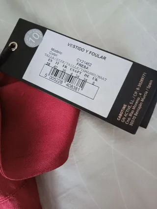 Vestido seda Cabotine. Color rojo fresa