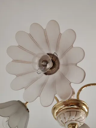 Lámpara Vintage Cerámica y Cristal